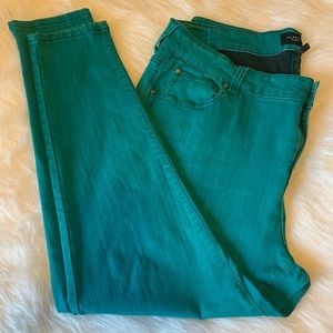 Teal skinny pixie pants